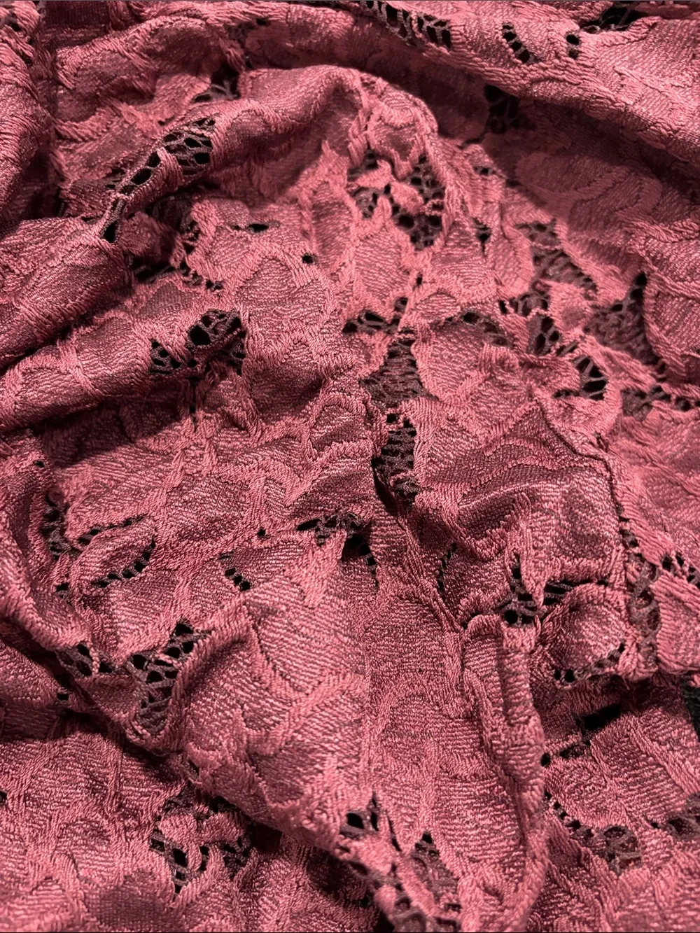 Free People Burgundy Lace Peasant Blouse